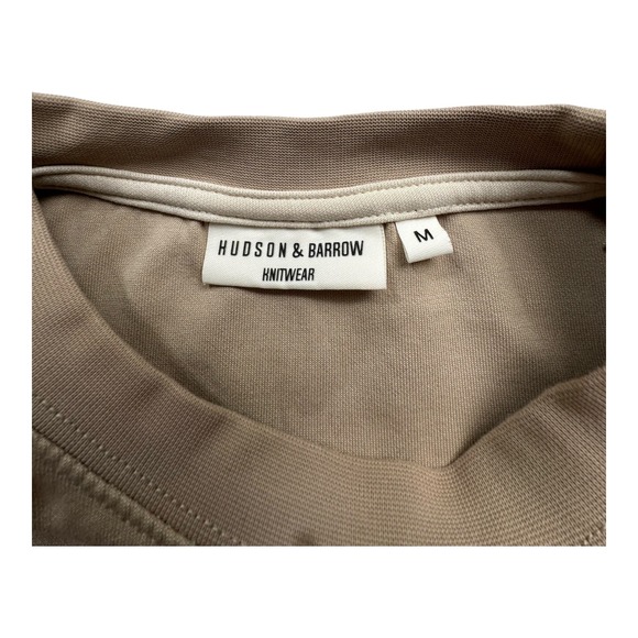 HUDSON & BARROW Knitwear Mens M Short Sleeve Crewneck T Shirt Beige - Picture 3 of 8